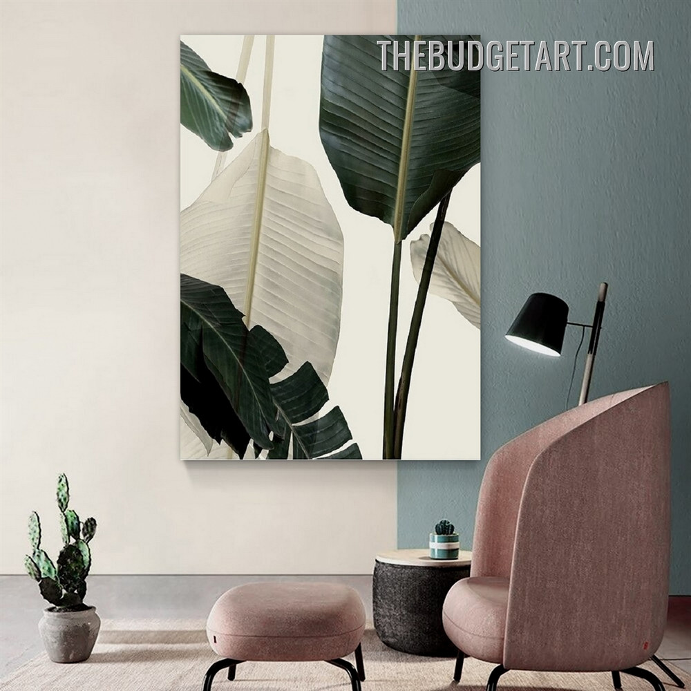 Banana Foliage Nordic Botanical Painting Picture Canvas Wall Art Print for Room Flourish