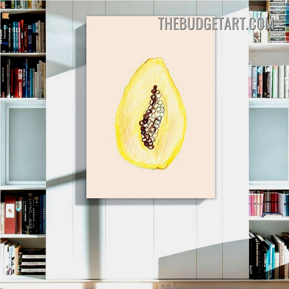 Papaya Abstract Food Modern Painting Picture Canvas Art Print for Room Wall Embellishment
