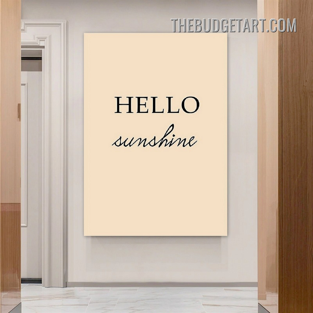 Hello Sunshine Typography Modern Painting Picture Canvas Wall Art Print for Room Decoration