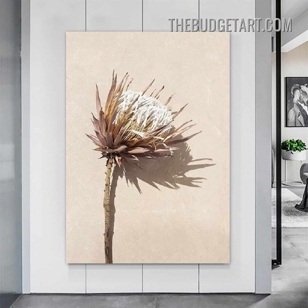 Protea Blossoms Abstract Floral Vintage Painting Picture Canvas Wall Art Print for Room Drape