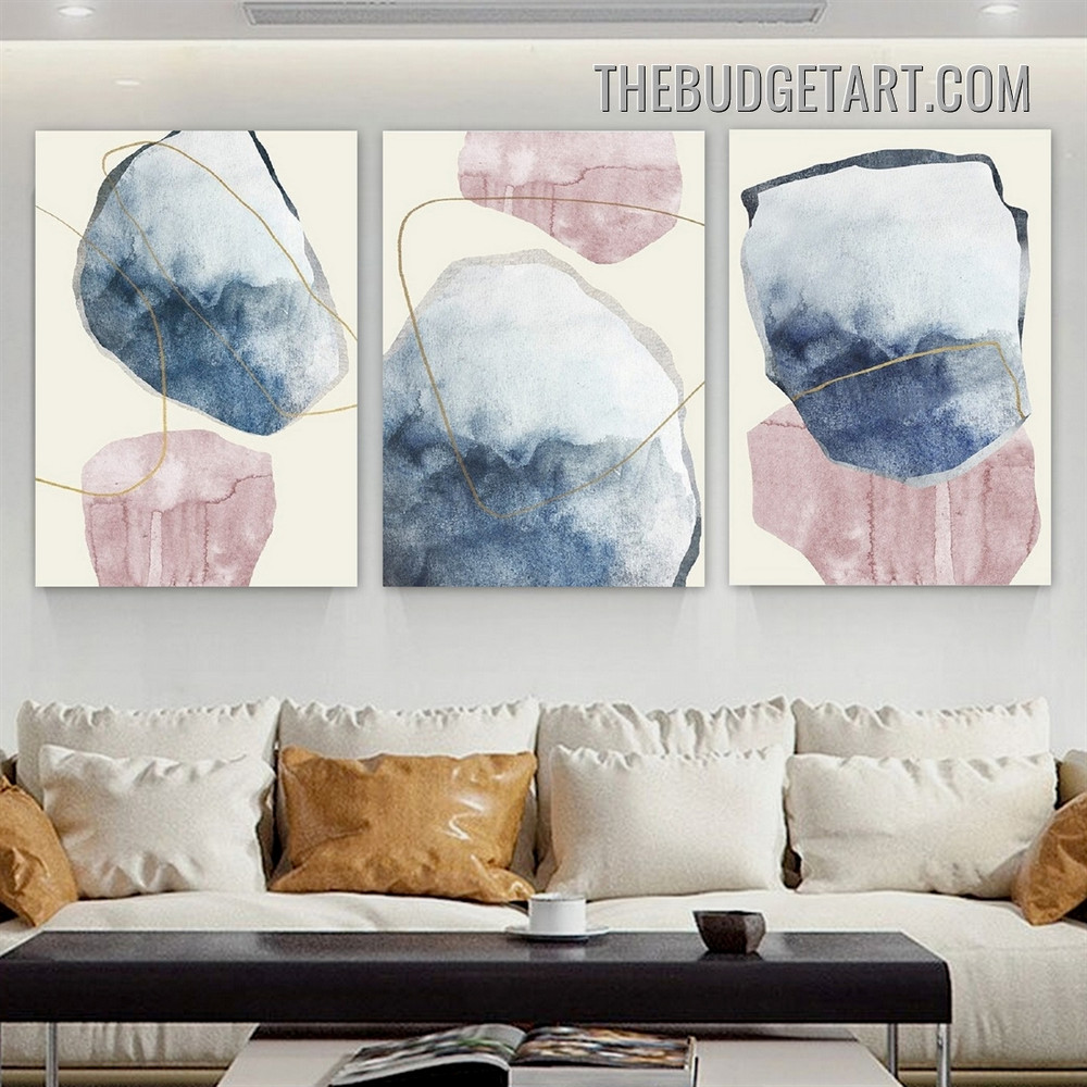 Tarnishes Abstract Modern Painting Picture 3 Panel Canvas Wall Art Prints for Room Embellishment