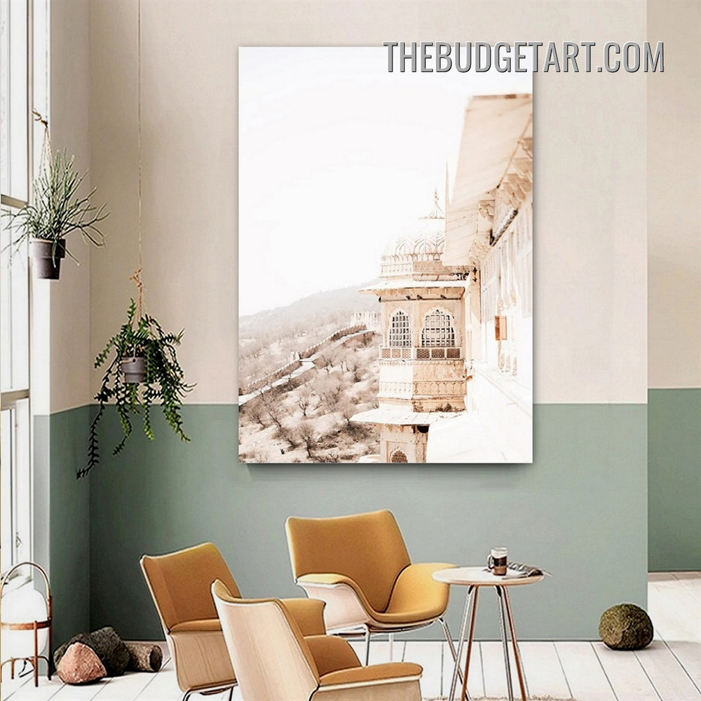 Amber Place Architecture Scandinavian Painting Picture Canvas Wall Art Print for Room Outfit