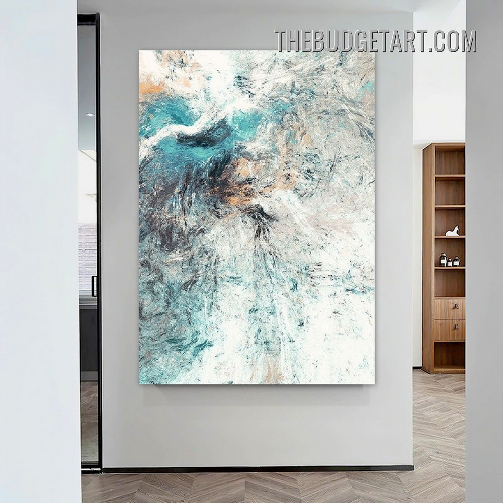 Splodges Marble Pattern Abstract Modern Painting Canvas Wall Art Print for Room Molding