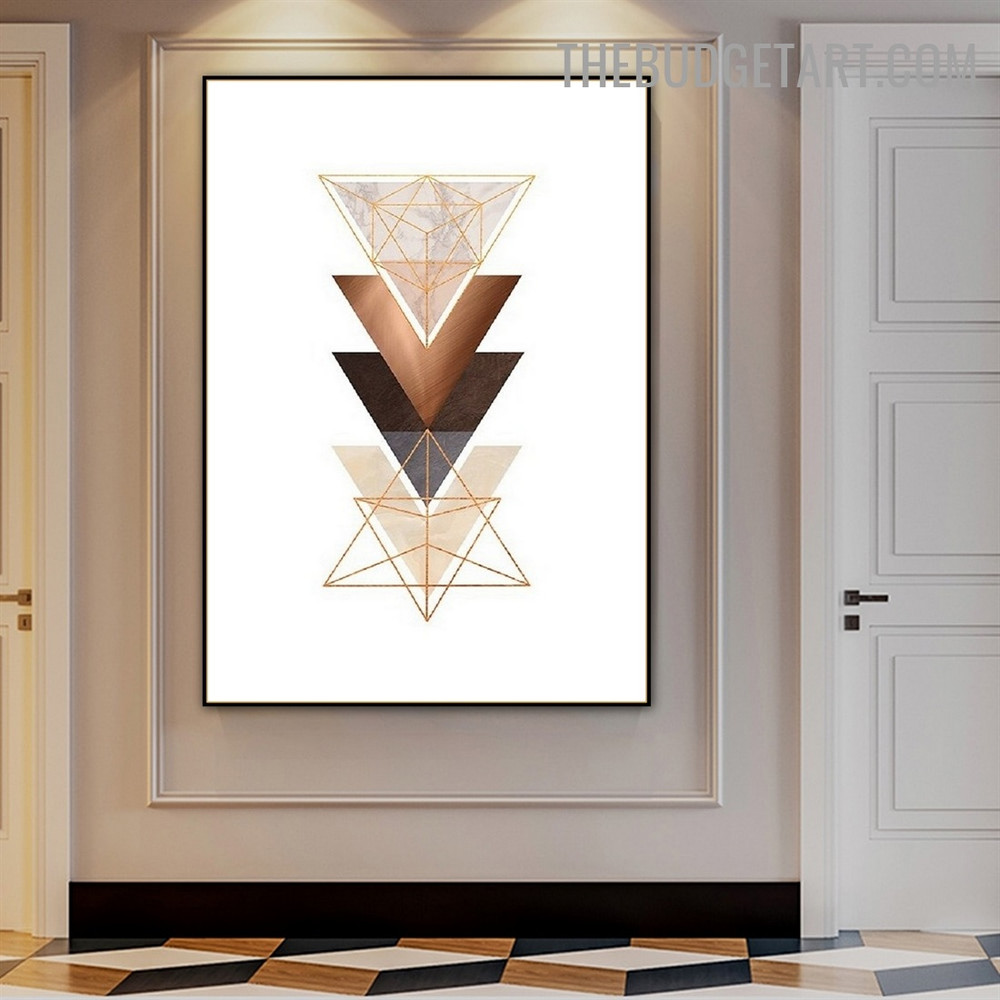 Triangular Polygons Abstract Geometrical Minimalist Modern Painting Pic Canvas Print for Room Wall Décor