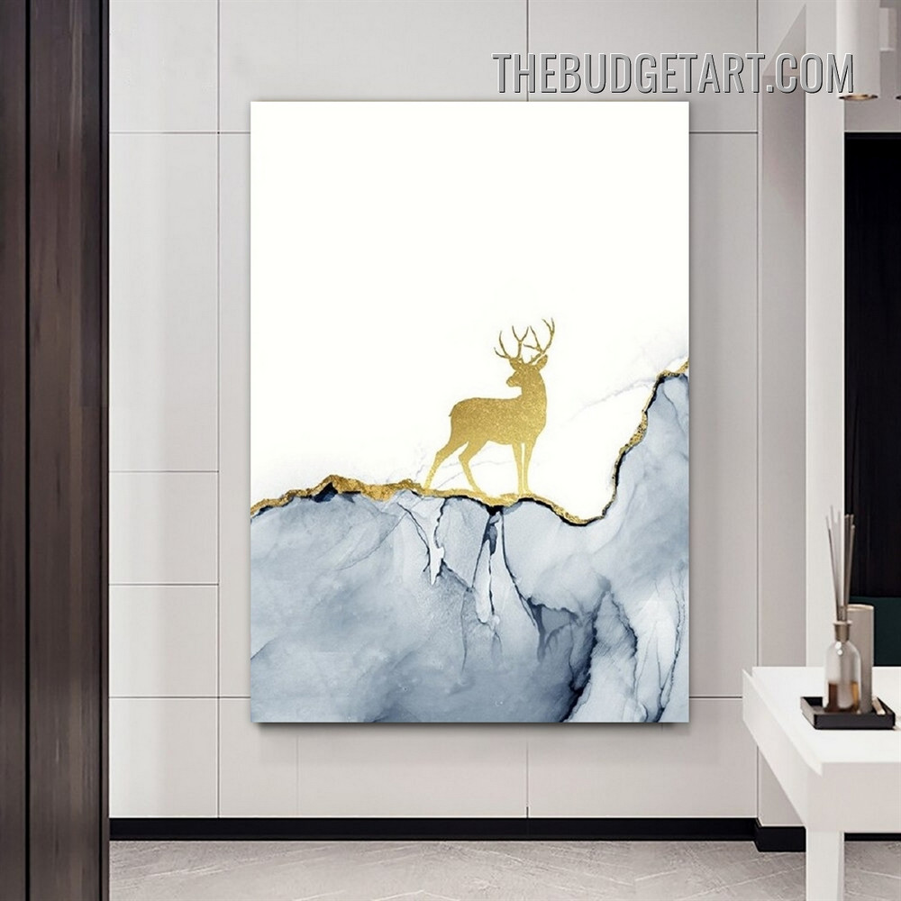 Deer Abstract Animal Modern Painting Picture Canvas Art Print for Room Wall Molding