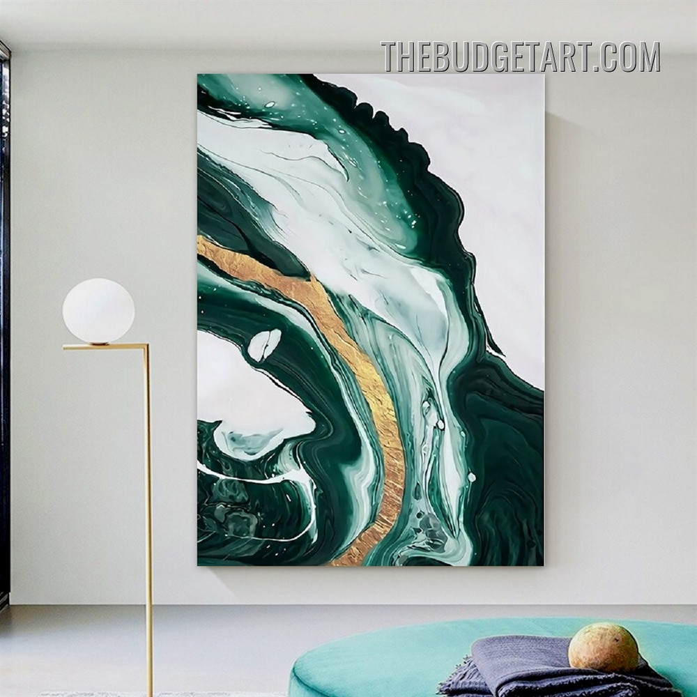 Meandering Stigmas Marble Pattern Abstract Modern Painting Picture Canvas Wall Art Print for Room Equipment