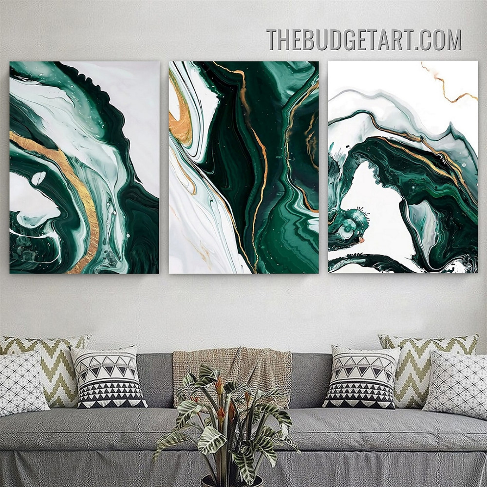 Marble Design Abstract Modern Painting Picture 3 Piece Abstract Canvas Wall Art Prints for Room Disposition