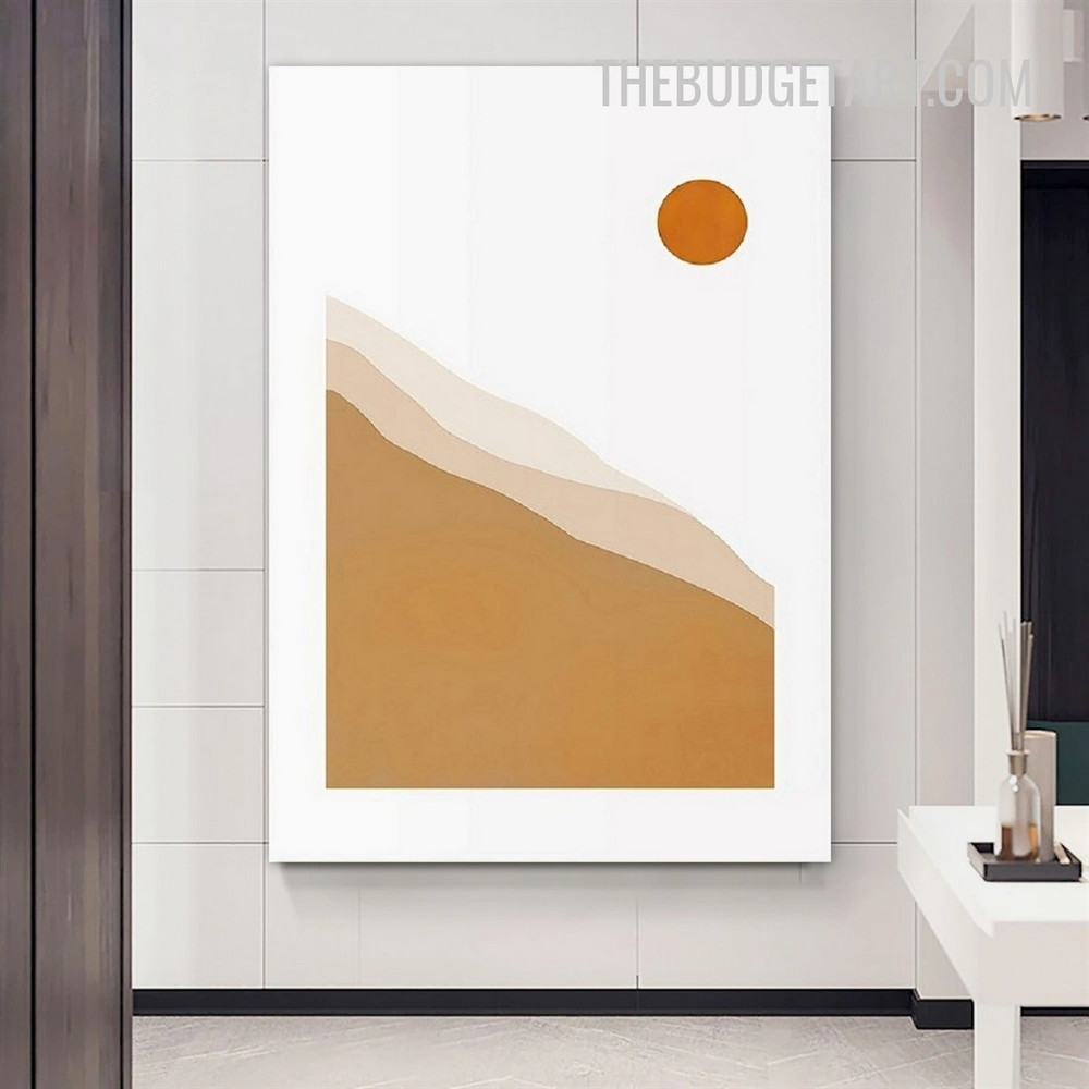Sun Mountains Abstract Scandinavian Painting Picture Canvas Art Print for Room Wall Embellishment
