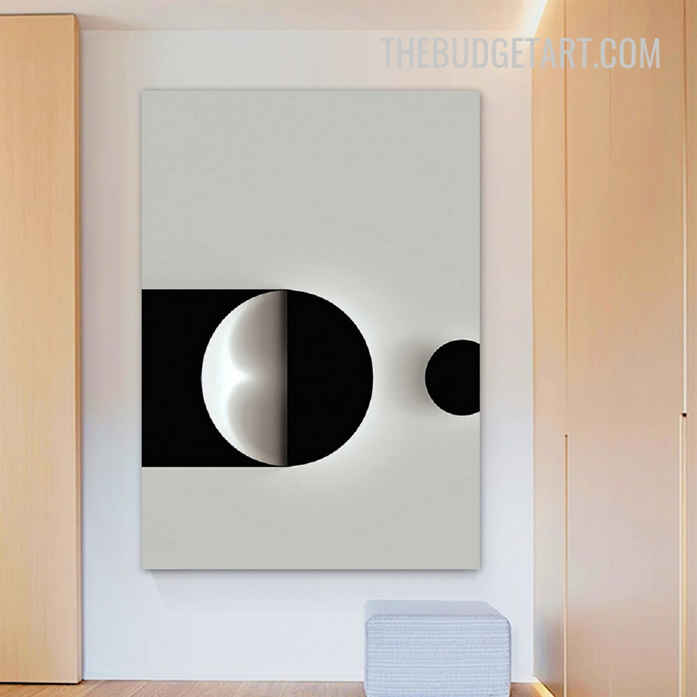 Black Circle Abstract Geometric Modern Painting Picture Canvas Art Print for Room Wall Garnish