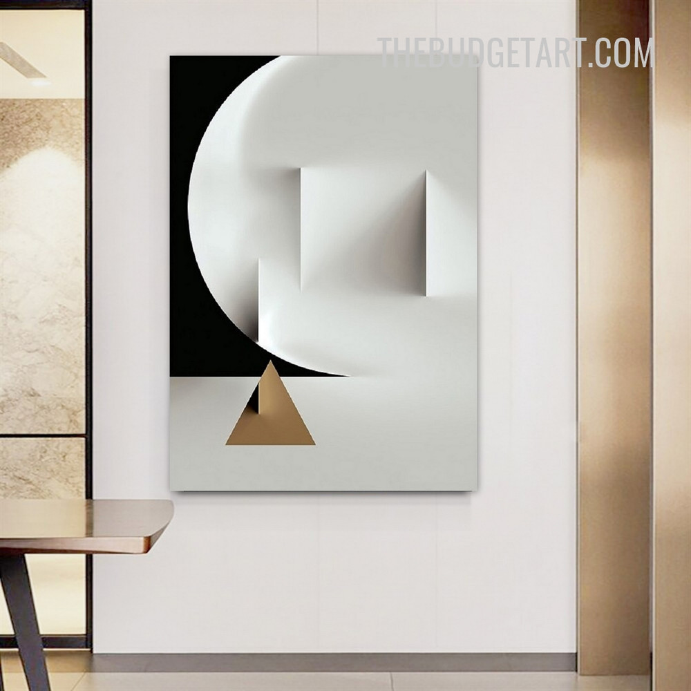 Triangle Abstract Geometric Modern Painting Picture Canvas Wall Art Print for Room Illumination