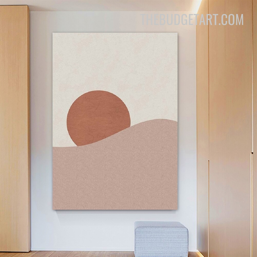 Sun Hill Abstract Landscape Scandinavian Painting Picture Canvas Art Print for Room Wall Garnish