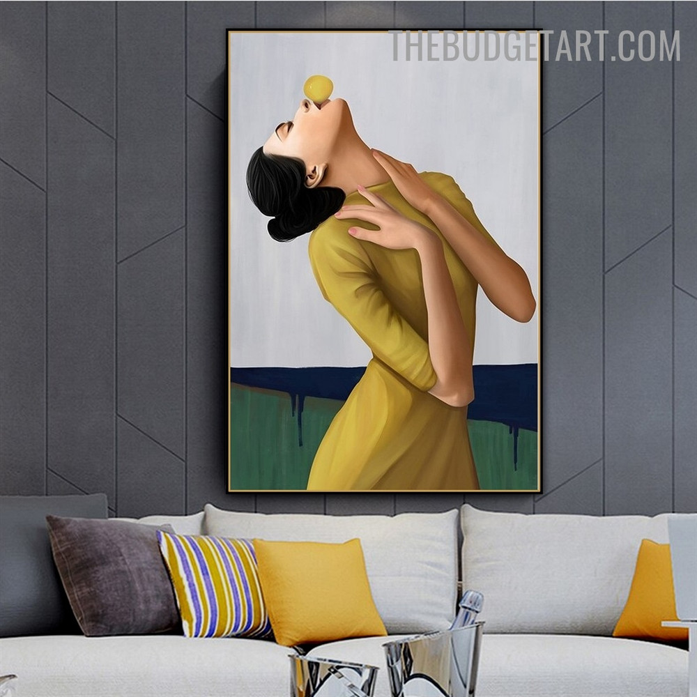 Wench Bubble Abstract Contemporary Figure Modern Painting Image Canvas Print for Room Wall Drape