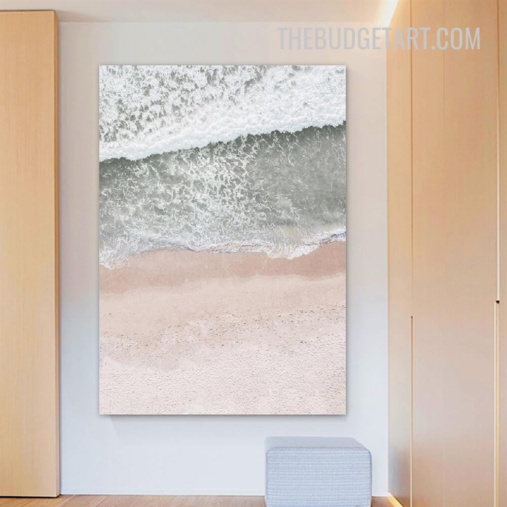 Ocean Waves Landscape Modern Painting Picture Canvas Wall Art Print for Room Drape