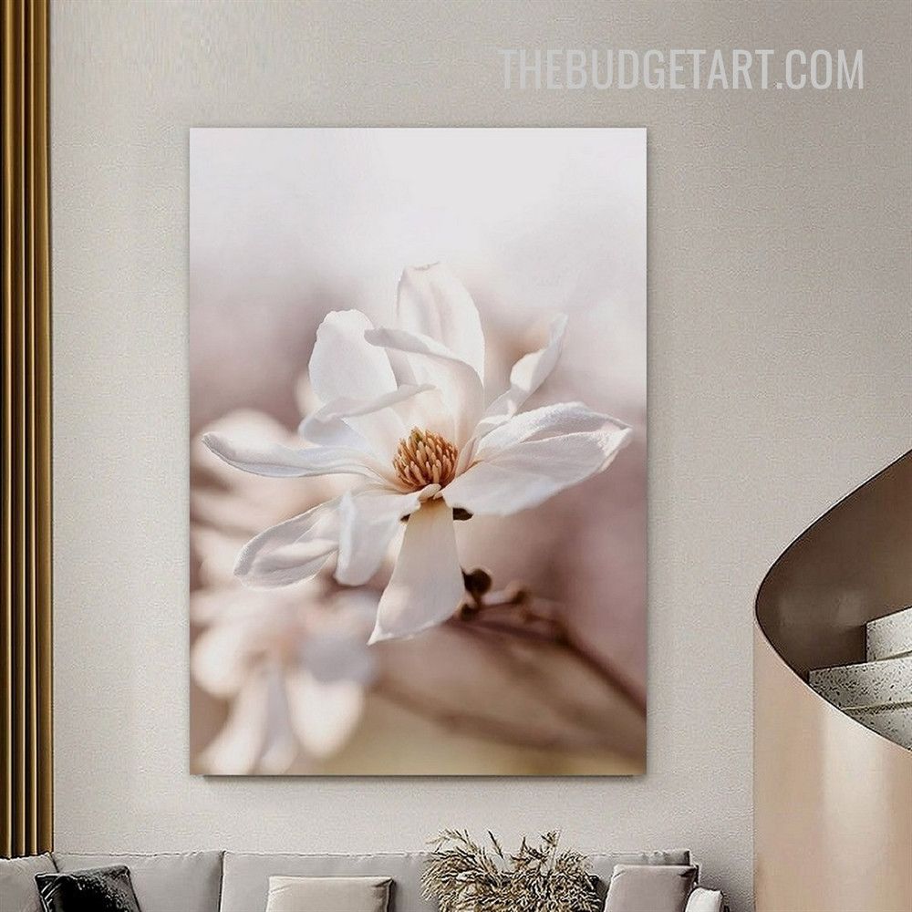 Magnolia Flowers Abstract Floral Modern Painting Picture Canvas Wall Art Print for Room Outfit