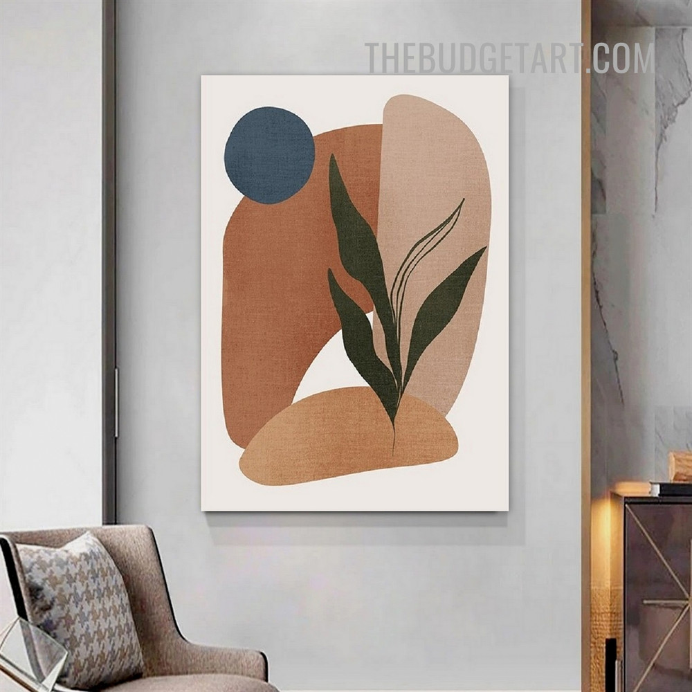 Foliage Smudges Abstract Scandinavian Painting Picture Canvas Wall Art Print for Room Garniture