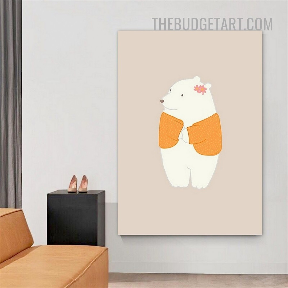 Bear Cartoon Animal Modern Painting Picture Canvas Art Print for Room Wall Ornamentation