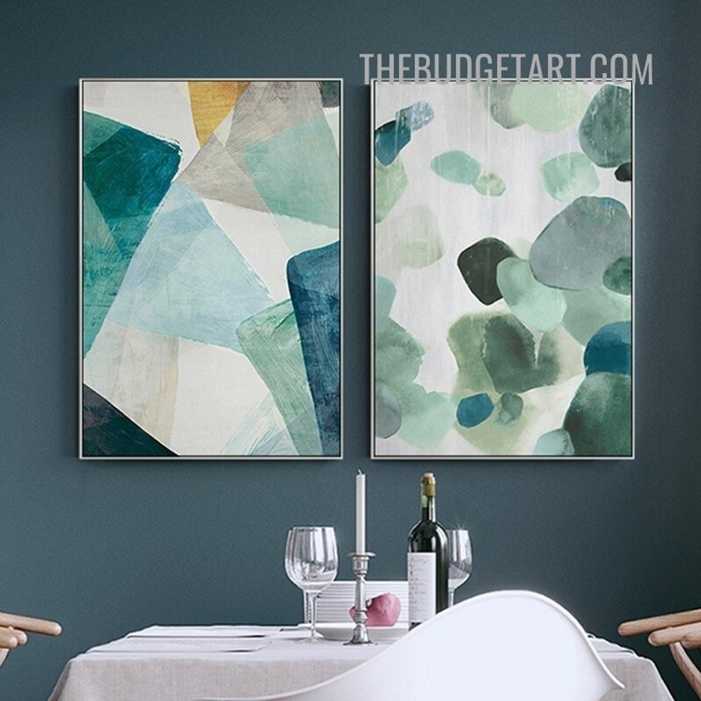 Stains Marble Modern Painting Picture 2 Piece Abstract Canvas Art Prints for Room Wall Arrangement