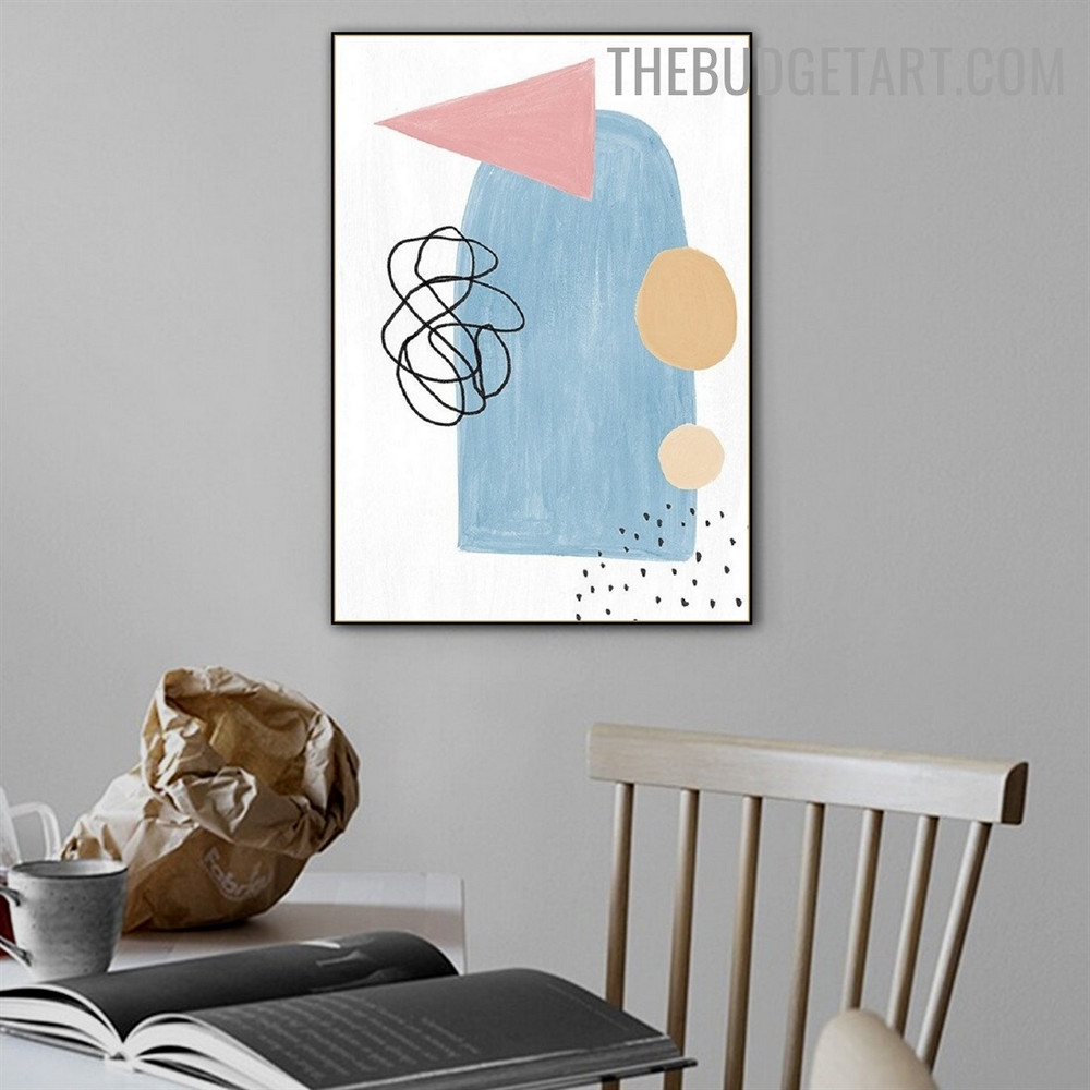 Cute Curve Abstract Scandinavian Modern Painting Photograph Canvas Print for Room Wall Outfit