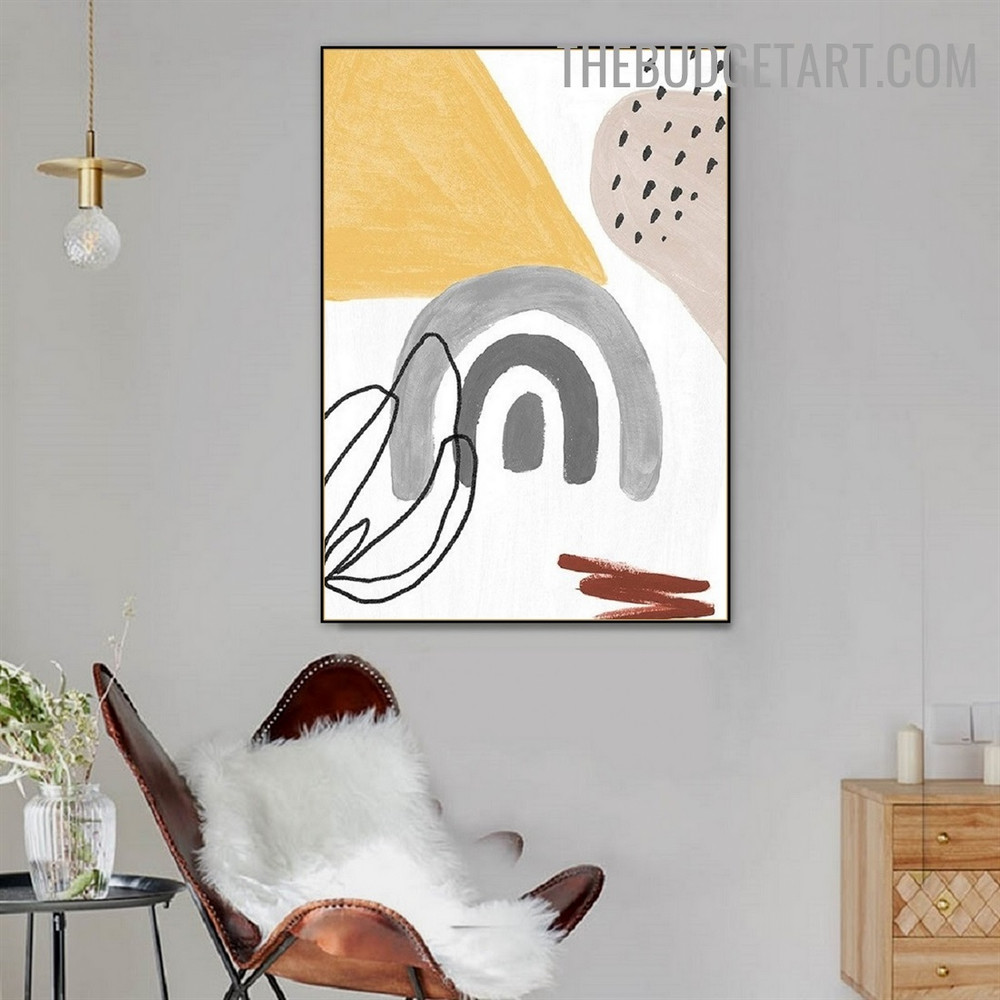 Irregular Shapes Abstract Scandinavian Modern Painting Picture Canvas Print for Room Wall Drape