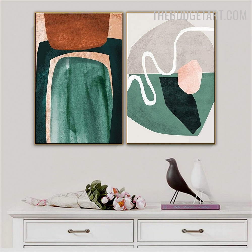Pebbles Abstract Modern Painting Photo Canvas Print for Room Wall Drape
