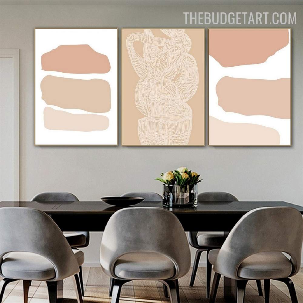 Slur Lines Abstract Scandinavian Modern Painting Photograph Canvas Print for Room Wall Decor