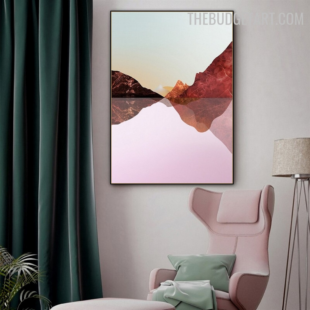 Mountainside Abstract Landscape Modern Painting Image Canvas Print for Room Wall Garnish