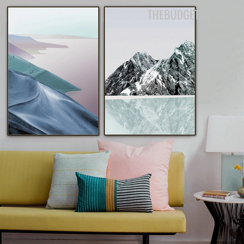 Sea Fell Abstract Landscape Modern Painting Image Canvas Print for Room Wall Trimming