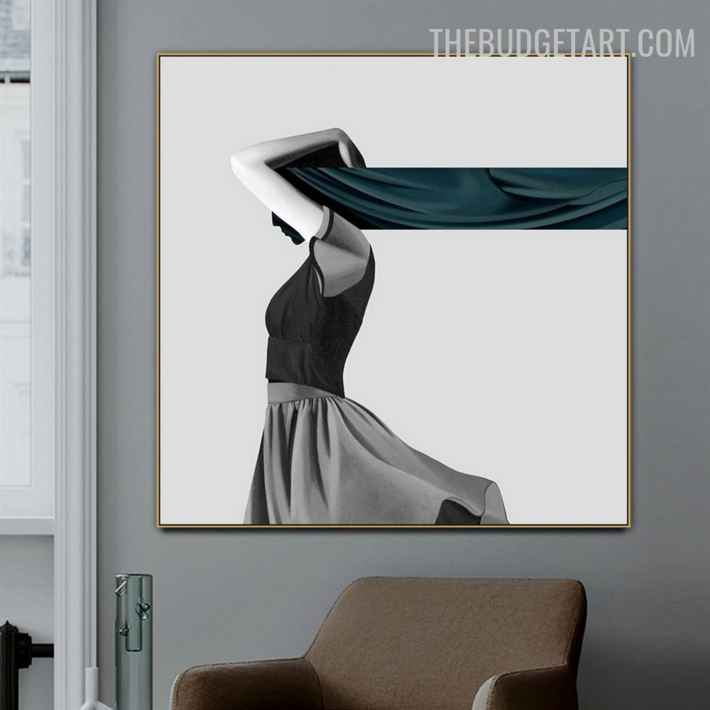 Girl Dress Abstract Fashion Modern Painting Photograph Canvas Print for Room Wall Getup