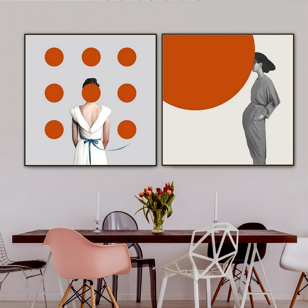 Dame Orb Abstract Fashion Modern Painting Photo Canvas Print for Room Wall Molding