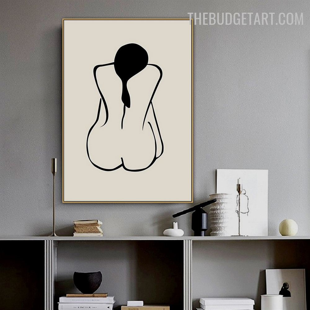 Girl Hair Abstract Scandinavian Modern Painting Pic Canvas Print for Room Wall Flourish