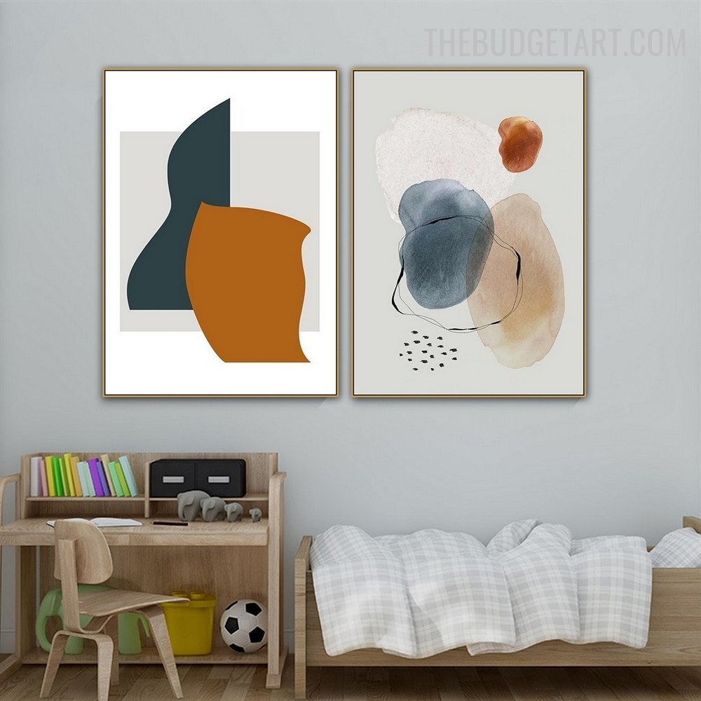  Blob Abstract Geometrical Modern Painting Pic Canvas Print for Room Wall Finery