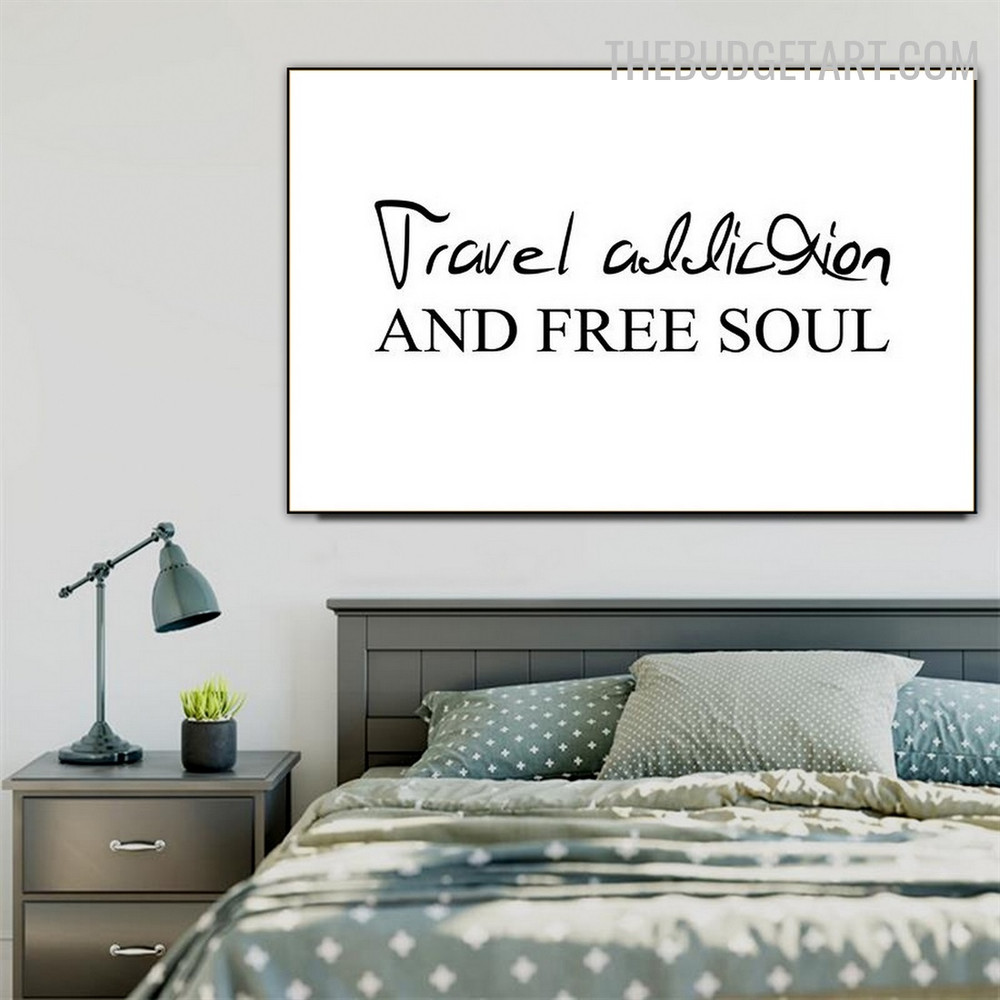 Free Soul Abstract Typography Modern Painting Pic Canvas Print for Room Wall Tracery