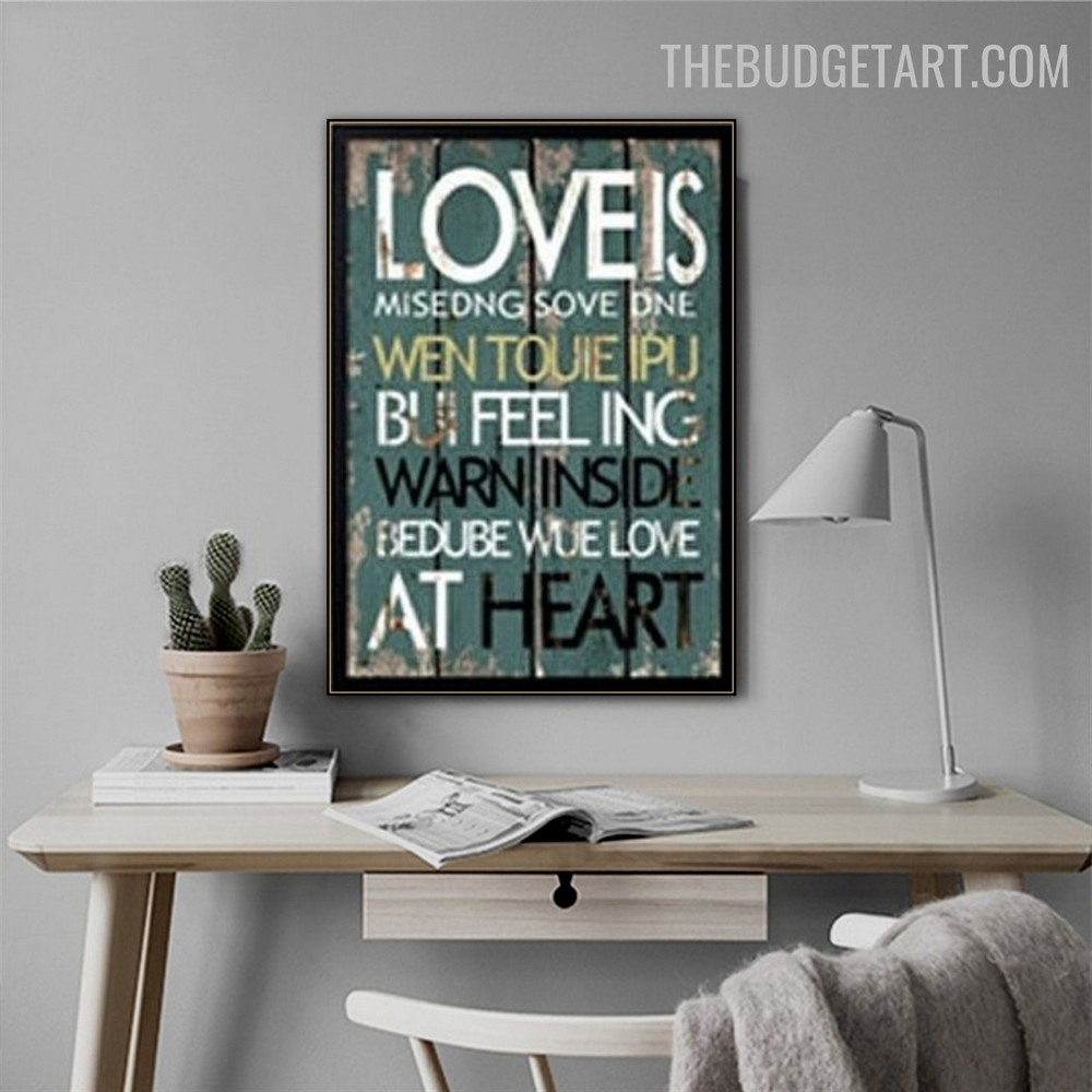 Heart Love Abstract Typography Modern Painting Photograph Canvas Print for Room Wall Décor