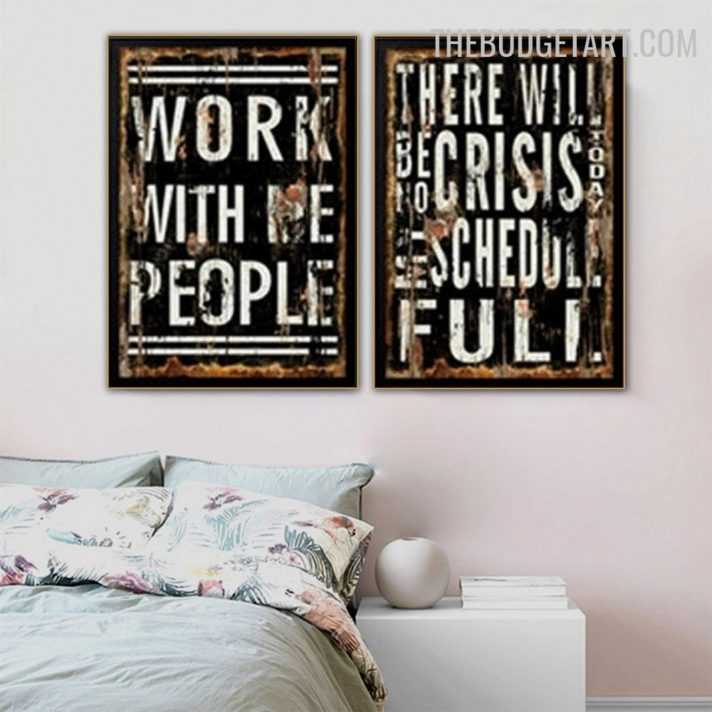 Crisis Today Abstract Typography Modern Painting Photograph Canvas Print for Room Wall Décor