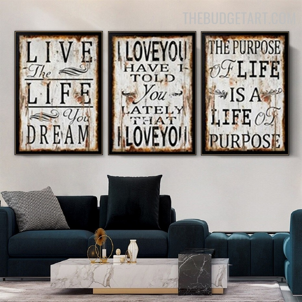 Live Life Abstract Typography Modern Painting Photograph Canvas Print for Room Wall Getup