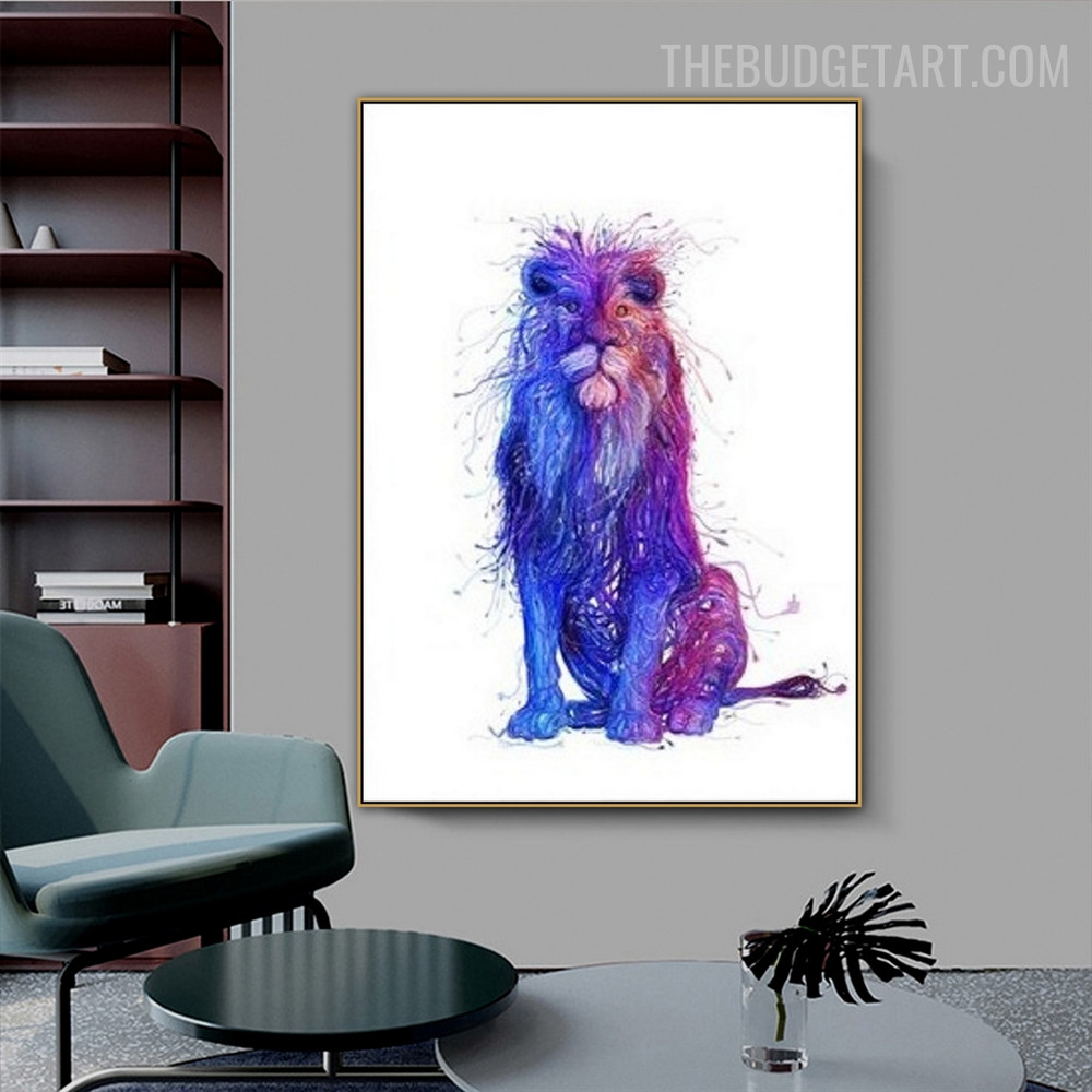 African Lion Animal Modern Painting Image Canvas Print for Room Wall Garnish