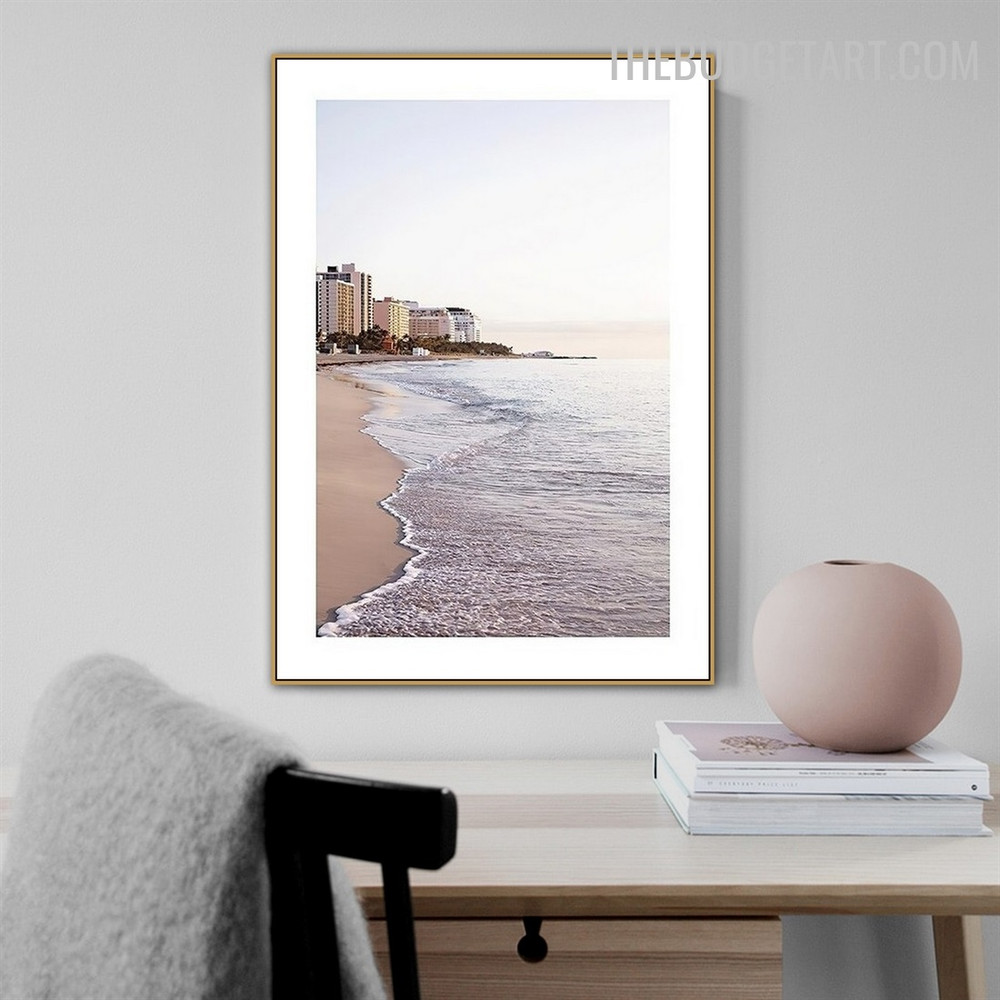 Beach Water Abstract Landscape Modern Painting Image Canvas Print for Room Wall Illumination