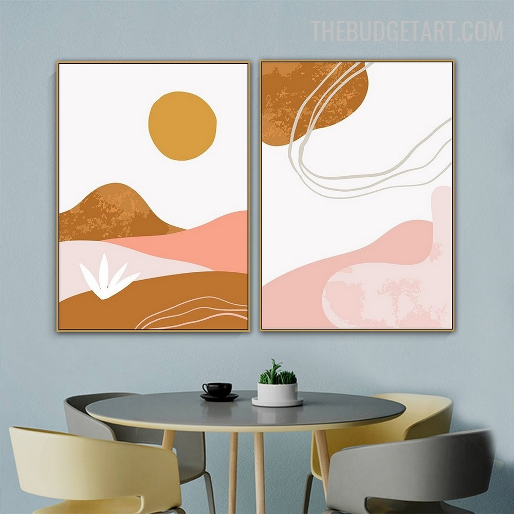 Daystar Mount Abstract Scandinavian Modern Painting Image Canvas Print for Room Wall Adornment
