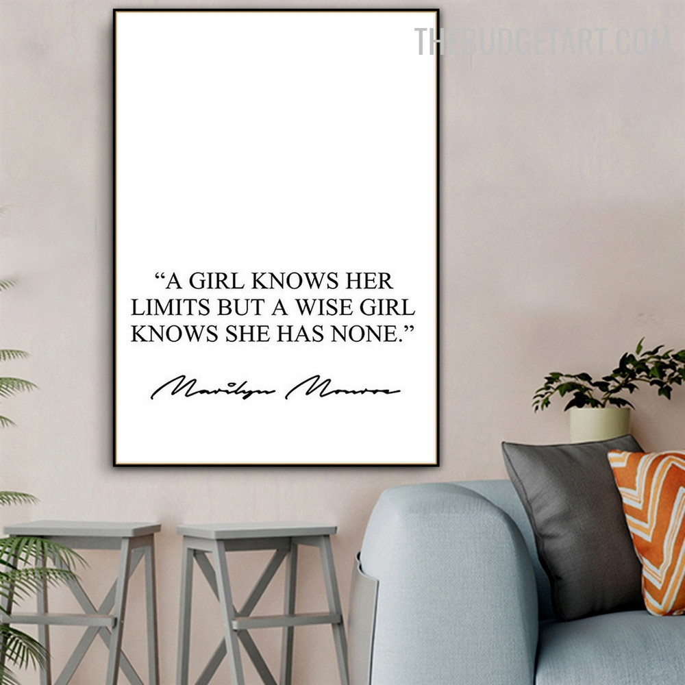 Girl Limits Abstract Typography Modern Painting Picture Canvas Print for Room Wall Garnish