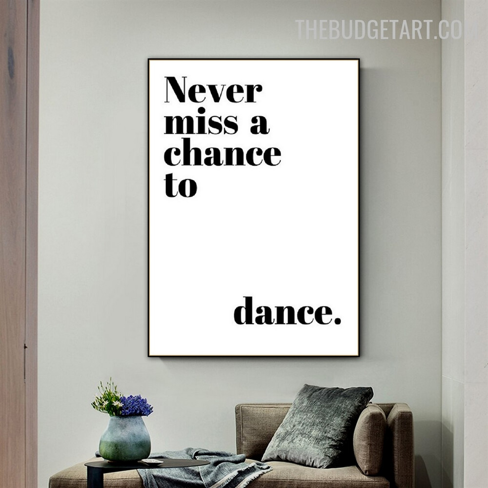 Dance Abstract Typography Modern Painting Photo Canvas Print for Room Wall Decor