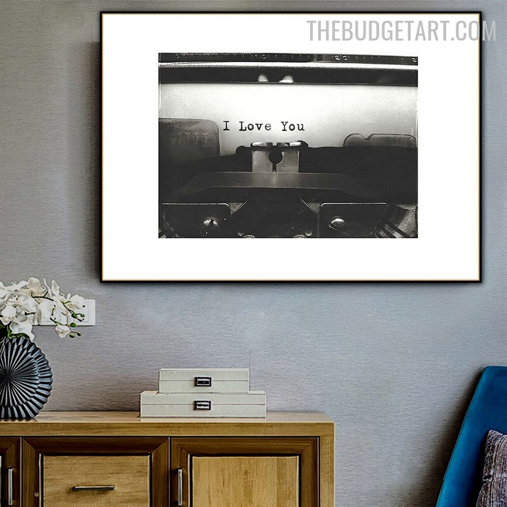 Black Love Abstract Typography Modern Painting Image Canvas Print for Room Wall Ornament