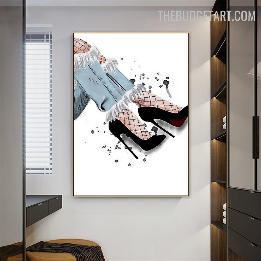 High Heel Abstract Fashion Modern Painting Photo Canvas Print for Room Wall Flourish
