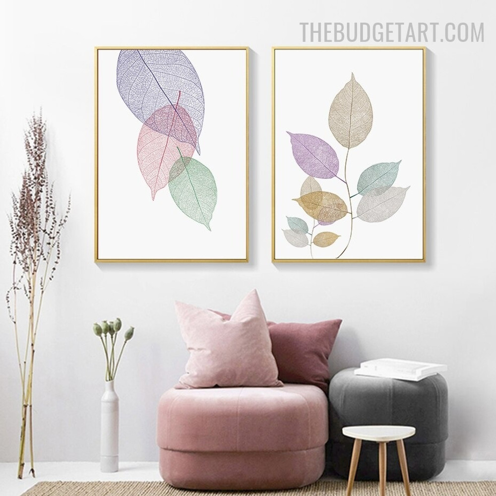 Elderberry Foliage Abstract Botanical Modern Painting Pic Canvas Print for Room Wall Moulding