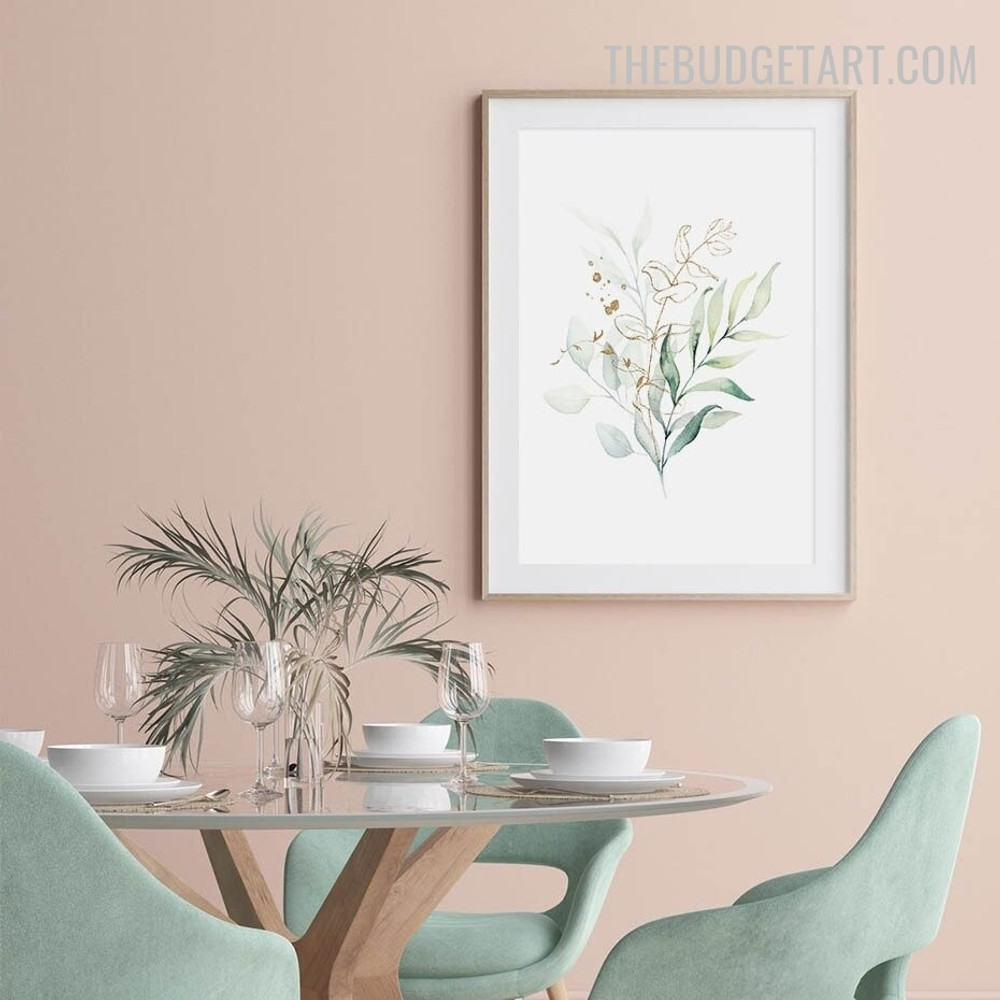 Eucalyptus Foliage Abstract Botanical Modern Painting Image Canvas Print for Room Wall Trimming