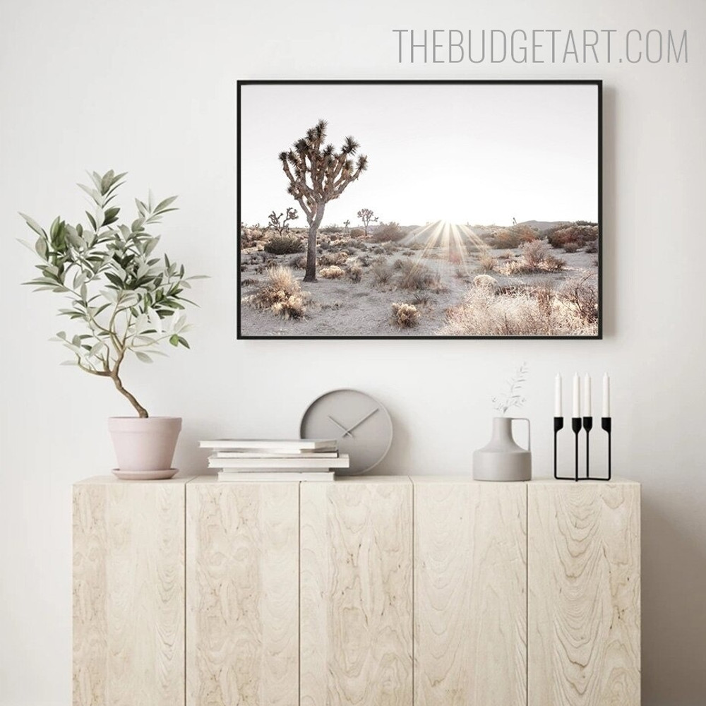 Joshua Tree Landscape Vintage Art Photo Canvas Print for Room Wall Disposition