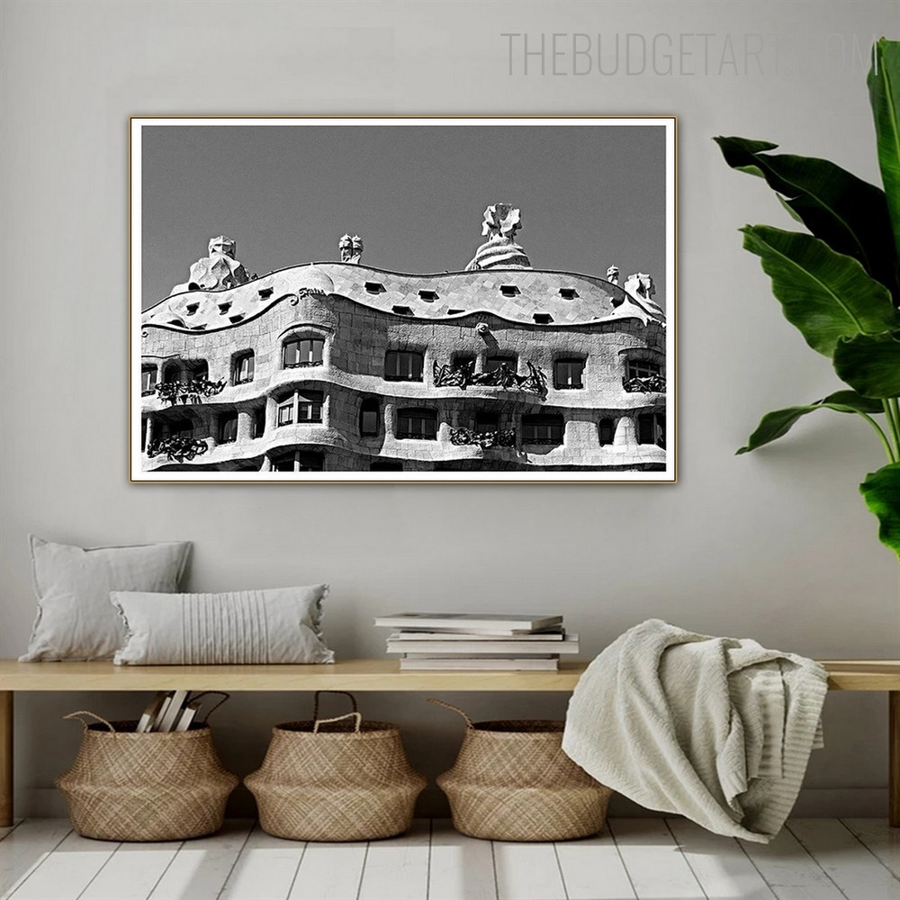 Casa Mila Abstract Contemporary Vintage Painting Picture Canvas Print for Room Wall Getup