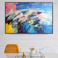 Drops Effect Handmade Texture Canvas Abstract Wall Art for Room Moulding