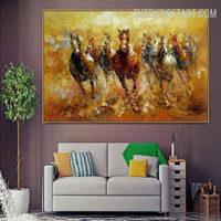 Studhorses Abstract Animal Artist 100%Handmade Texture Canvas Painting for Room Wall Garnish