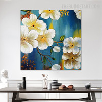 Flowers Leaf Colourful Contemporary Handmade Botanical Canvas Painting for Room Wall Assortment
