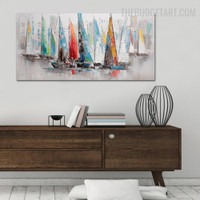 Prow Water Handmade Abstract Texture Canvas Artwork for Wall Hanging Décor
